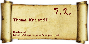 Thoma Kristóf névjegykártya