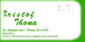 kristof thoma business card